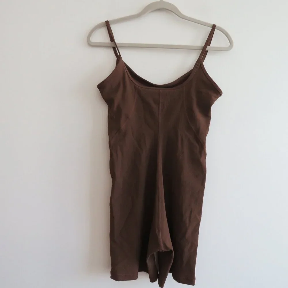 LULULEMON Ribbed Contoured Unitard 6" in Java Neutral Athleisure - Size US 6 - Picture 11 of 16